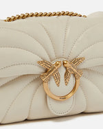 PINKO - HANDTAS - LOVE PUFF MINI CL SHEEP NAPPA - WHITE+WHITE-ANTIQUE GOLD