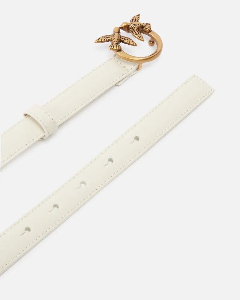 PINKO - RIEM - LOVE BERRY H2 BELT.LOW VITELLO SETA - WHITE