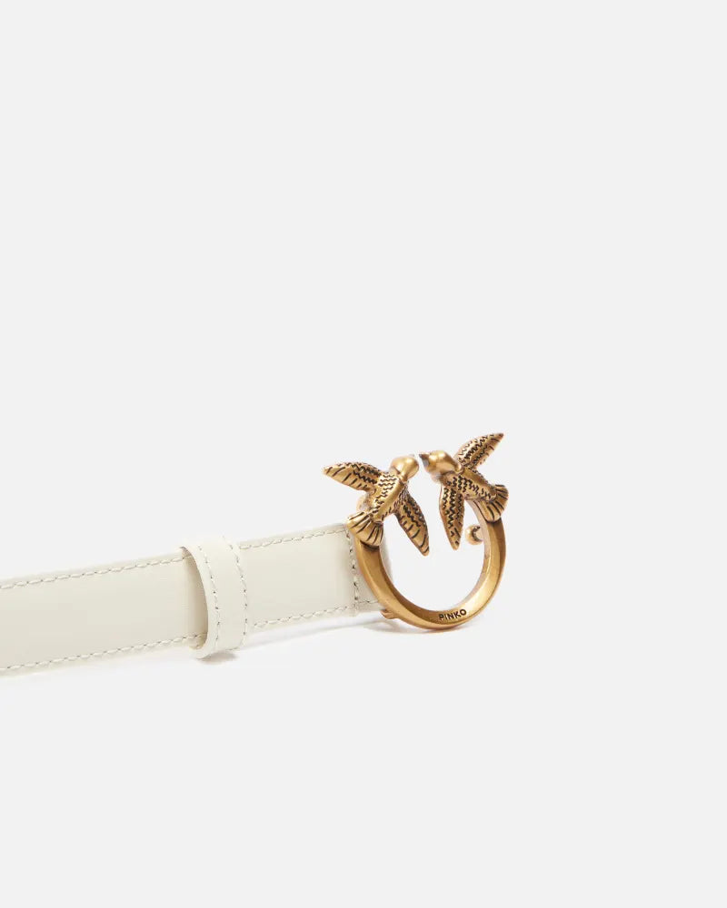 PINKO - RIEM - LOVE BERRY H2 BELT.LOW VITELLO SETA - WHITE
