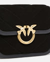 PINKO - HANDTAS - LOVE BOX BAG SUEDE - NERO LIMOUSINE