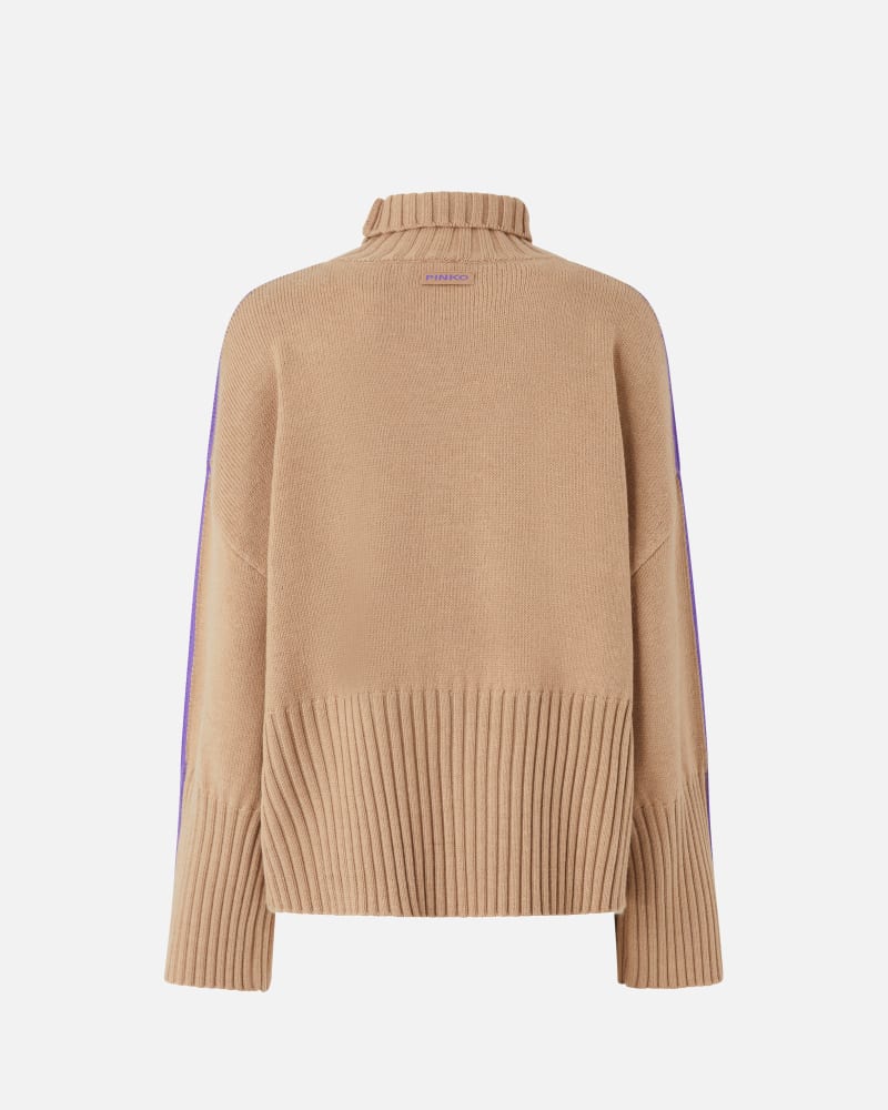 PINKO - PULL - BARBADOS MAGLIA - CAMEL/PURPLE