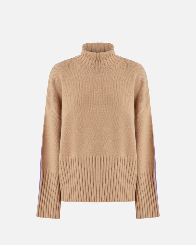 PINKO - PULL - BARBADOS MAGLIA - CAMEL/PURPLE