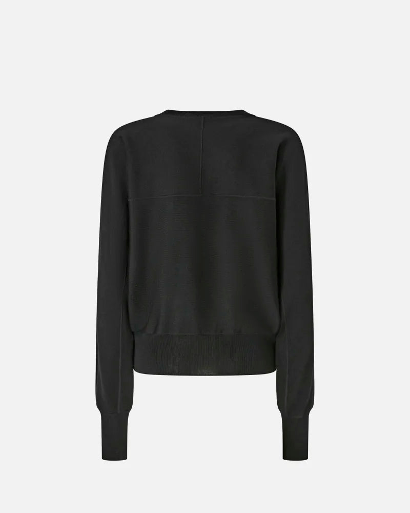 PINKO - PULL - LANZAROTE MAGLIA LANA LOGO IN TRASPARENZ - BLACK
