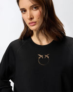 PINKO - PULL - LANZAROTE MAGLIA LANA LOGO IN TRASPARENZ - BLACK
