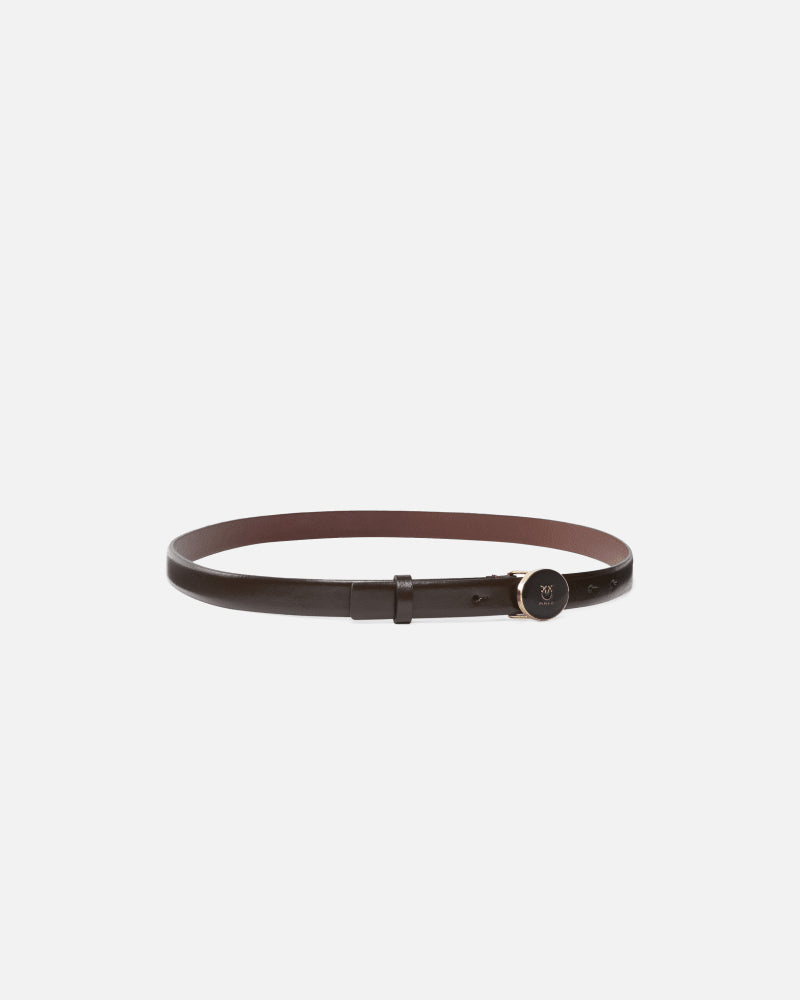 PINKO - CEINTUUR - ROUND ENAMEL H2 BELT - MARRONE