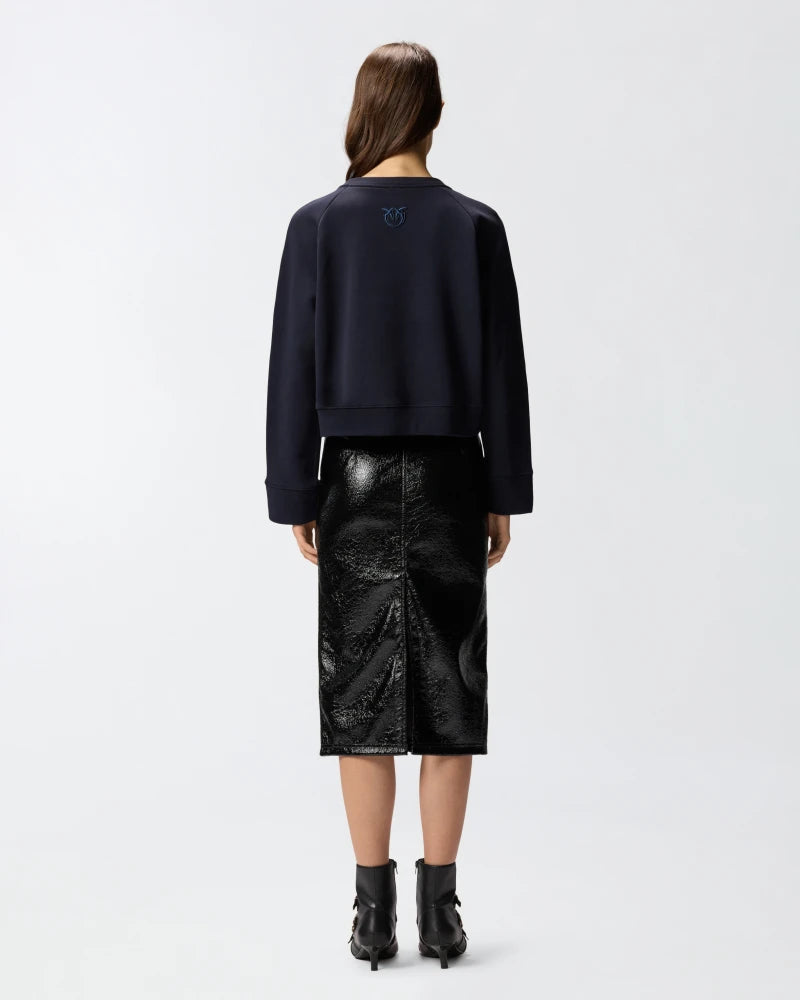 PINKO - SWEATER - MARGARINA MAGLIA FELPA CON BOTTONI - DARKNESS BLUE