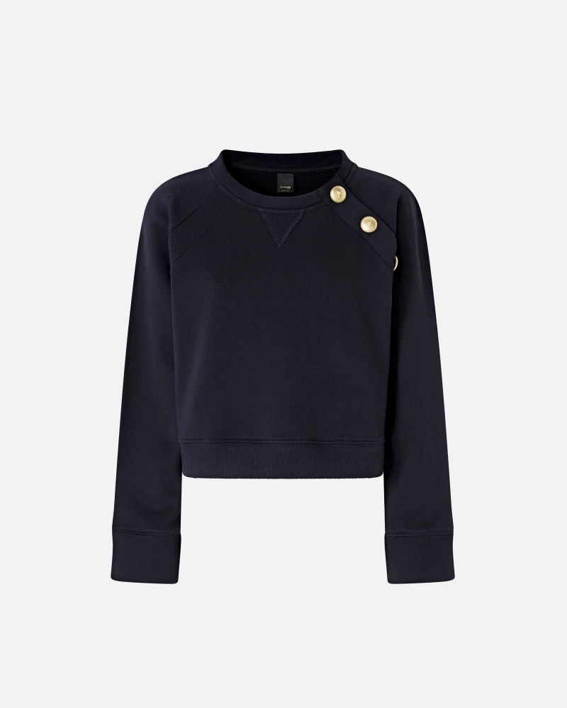 PINKO - SWEATER - MARGARINA MAGLIA FELPA CON BOTTONI - DARKNESS BLUE