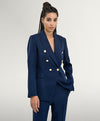 ACCESS - DOUBLE-BREASTED BLAZER WITH BUTTONS - BLUE