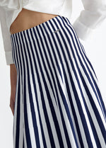 LIU JO - ROK VERTICAL STRIPES - MISTERY BLUE/BIANCO