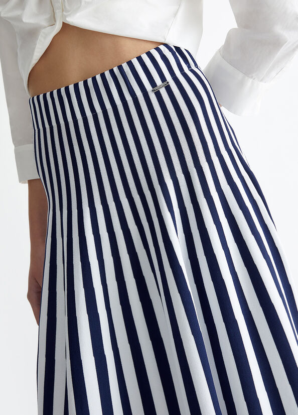 LIU JO - ROK VERTICAL STRIPES - MISTERY BLUE/BIANCO