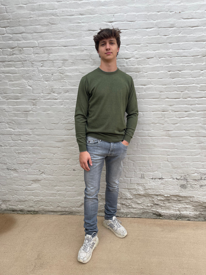 CASHMERE COMPANY - PULL RONDE HALS - KAKI