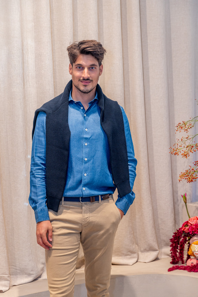 R2 AMSTERDAM - HEMD - DENIM BLUE