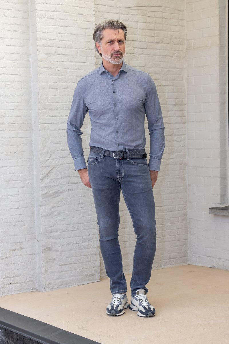 DISTRICT INDIGO - PERFORMANCE SHIRT TWILL - GRIJS 326