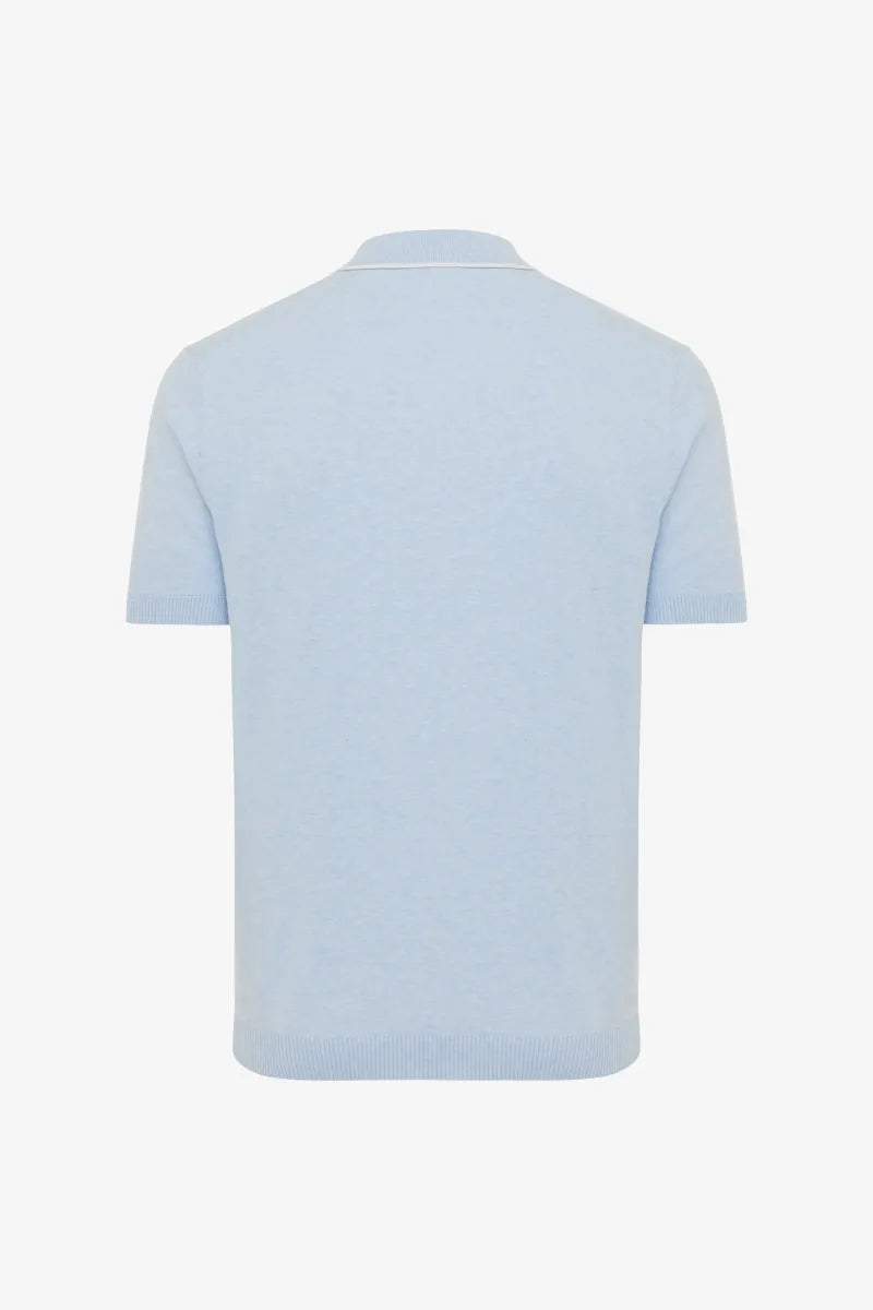 GENTILUOMO - POLO - POLO NO BUTTONS SS - LIGHT BLUE