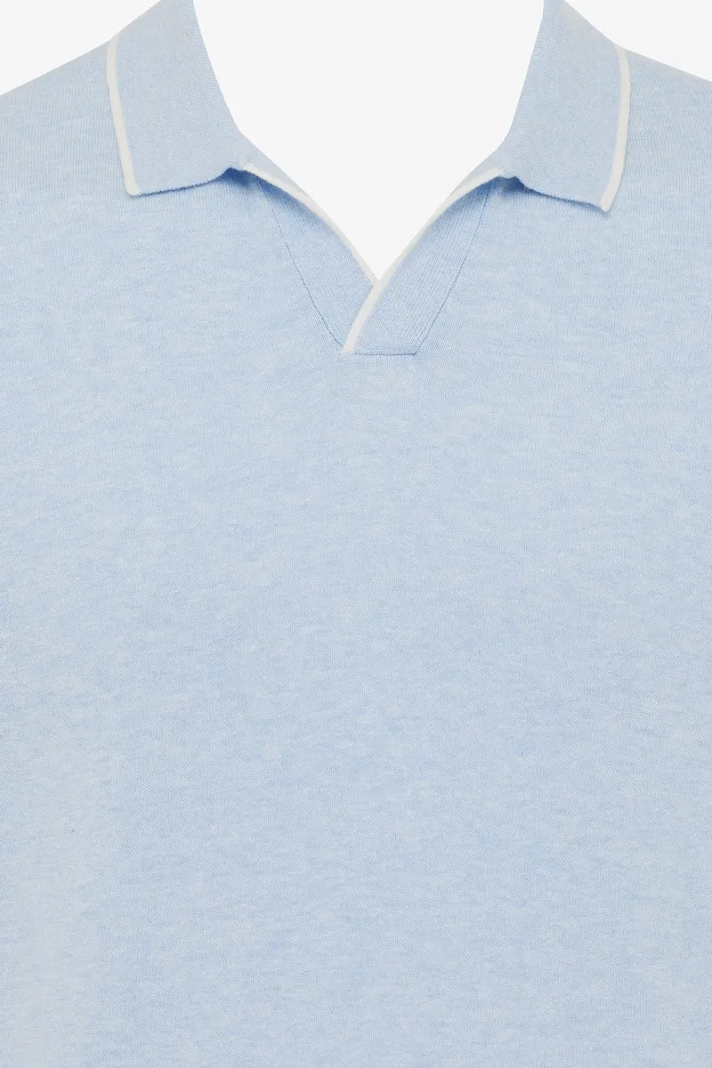 GENTILUOMO - POLO - POLO NO BUTTONS SS - LIGHT BLUE