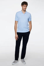 GENTILUOMO - POLO - POLO NO BUTTONS SS - LIGHT BLUE