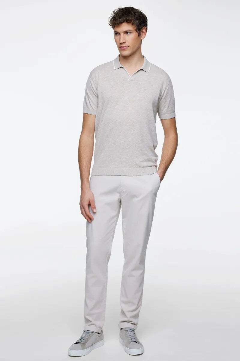 GENTILUOMO - POLO - POLO NO BUTTONS SS - SAND