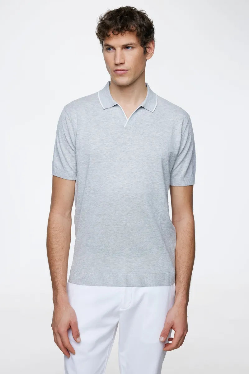 GENTILUOMO - POLO - POLO NO BUTTONS SS - GREY