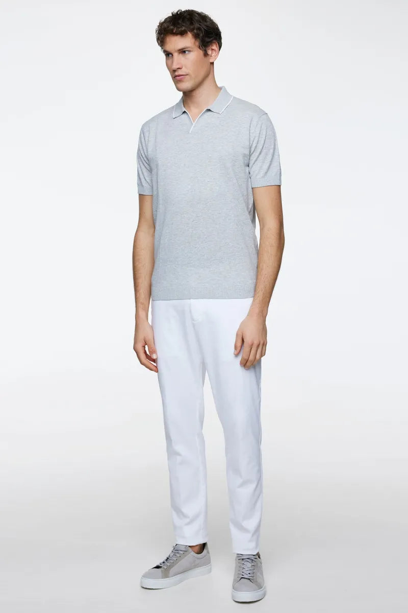 GENTILUOMO - POLO - POLO NO BUTTONS SS - GREY