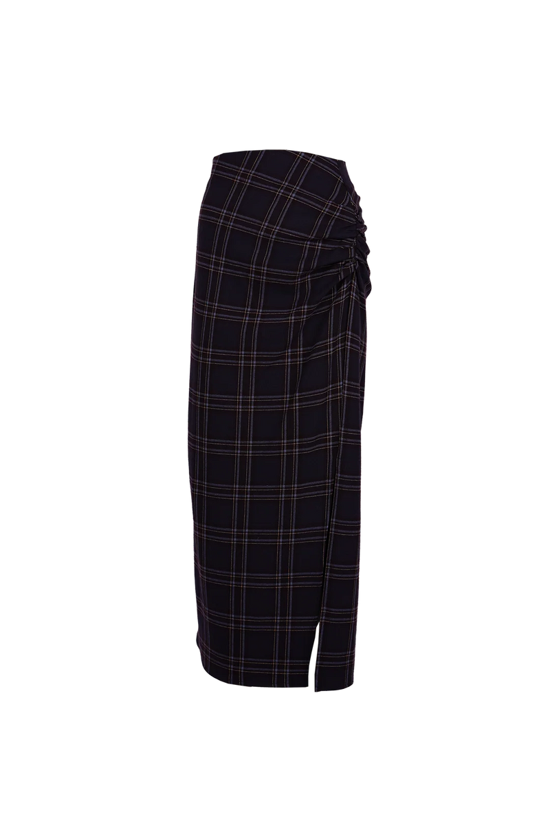 MARCH23 - ROK - A_SKIRT CIRI BOLD CHECK - NAVY