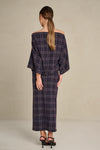 MARCH23 - ROK - A_SKIRT CIRI BOLD CHECK - NAVY
