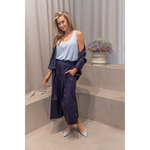 DUE AMANTI- BLOES - APRIL BLOUSE BUTTON OP - NAVY