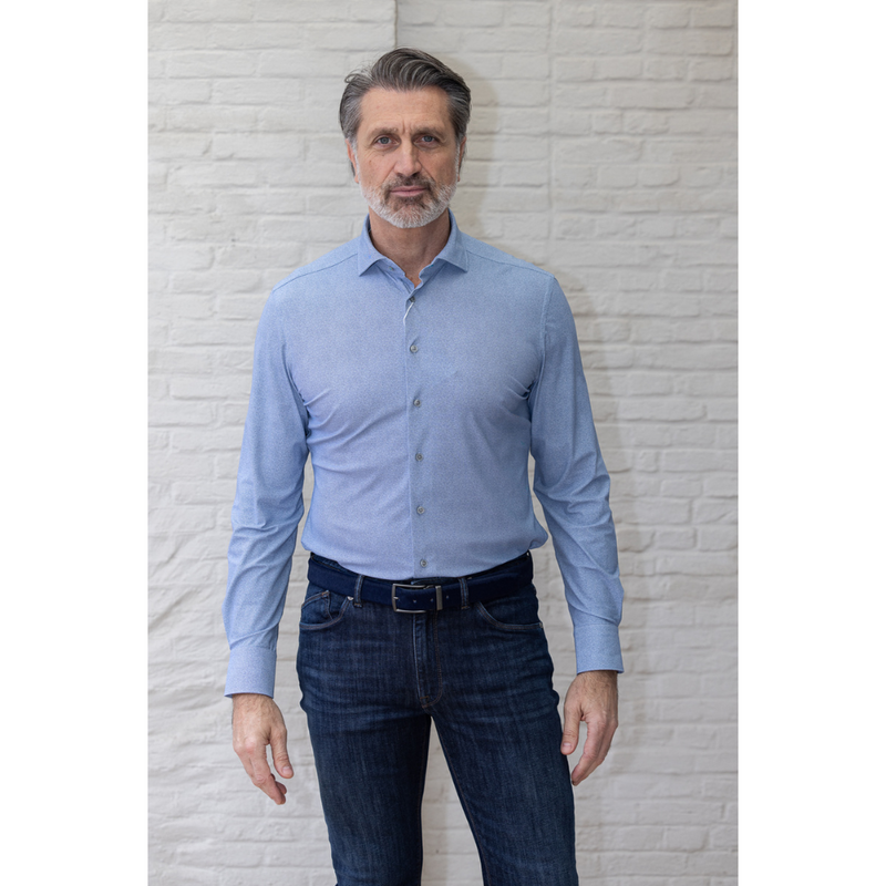 DISTRICT INDIGO - PERFORMANCE SHIRT - LICHT BLAUW 318