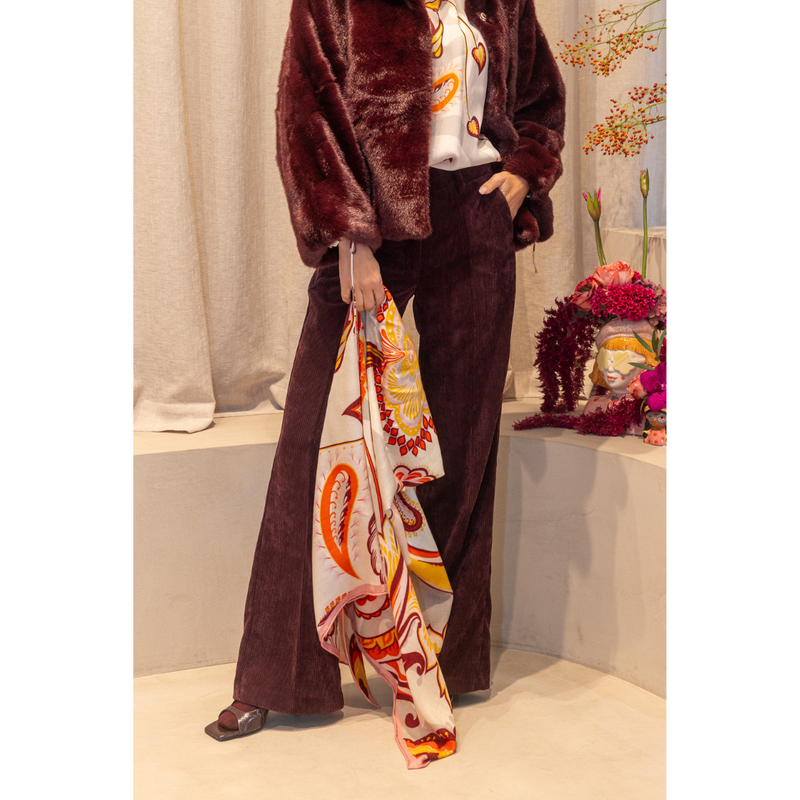 CAMBIO - BROEK - AMELIE - BURGUNDY LIPSTICK
