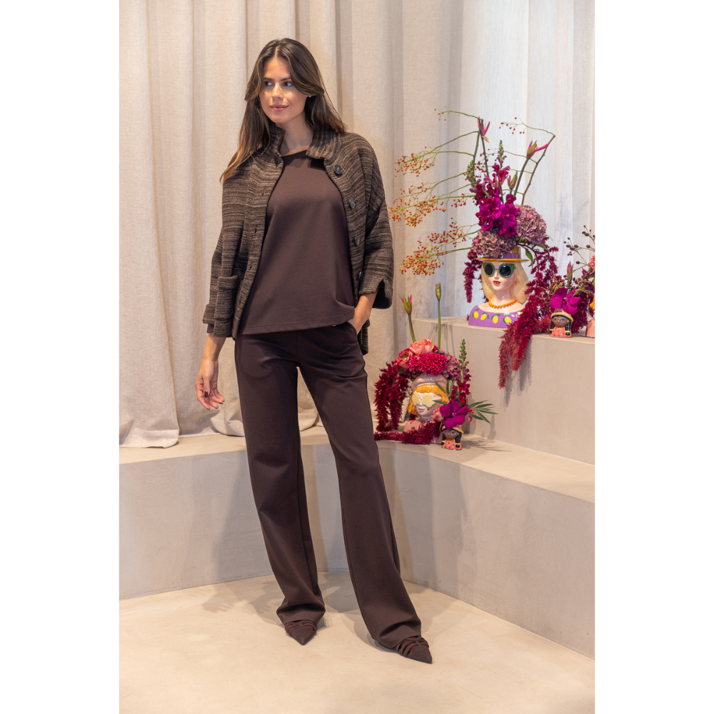 YESS - BROEK - PUNTO PANTS - BROWN