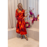DUE AMANTI - KLEED - LUBY PRINTED LONG DRESS - VULCANO