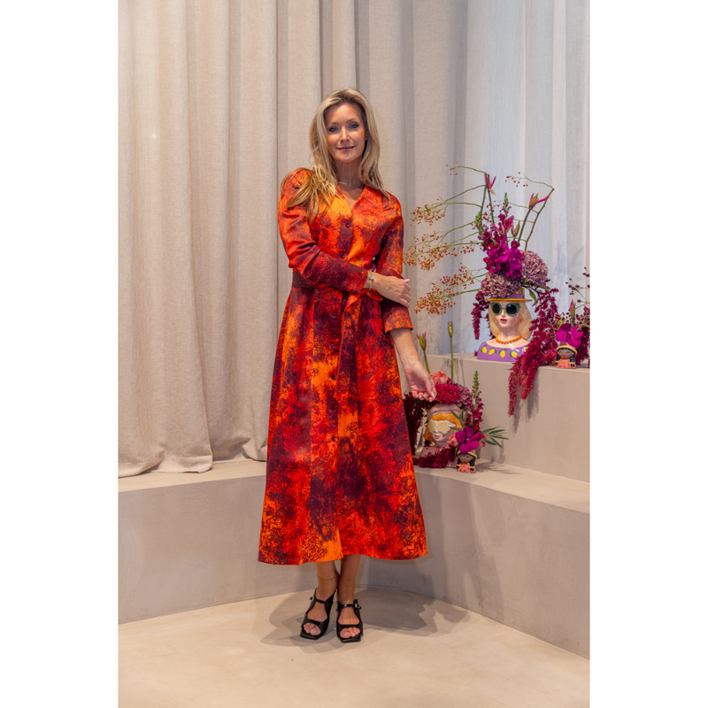 DUE AMANTI - KLEED - LUBY PRINTED LONG DRESS - VULCANO