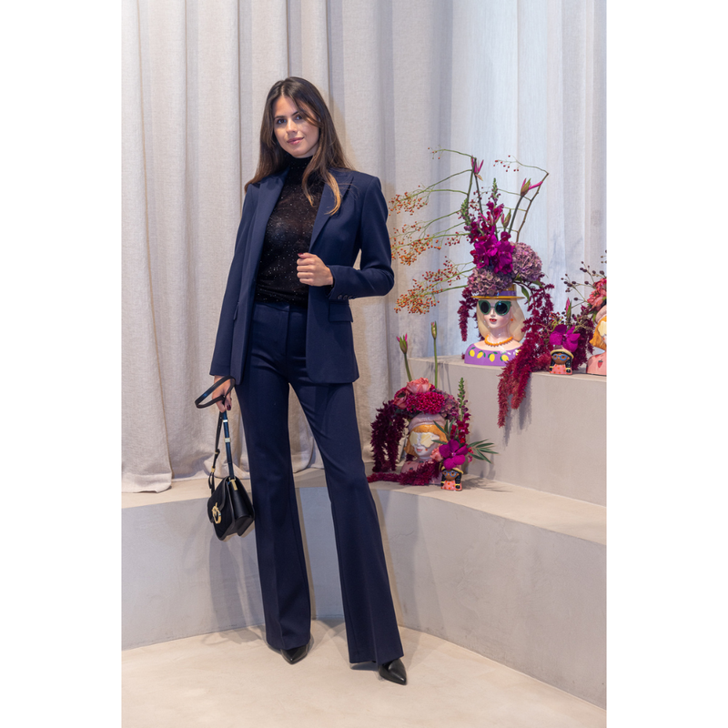 PINKO - BROEK - HULKA PANTALON - PAINTED NAVY