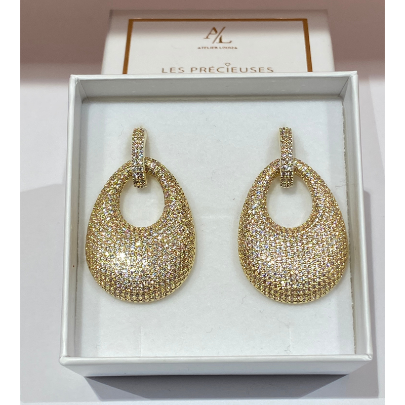 ATELIER LOUIZA - OORBEL - BARBARA FINE BRILLIANCE - GOLD CRYSTAL