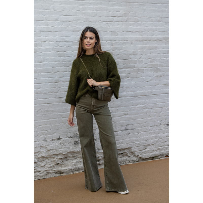 MARCH23 - JEANS - W_TROUSERS AURELIE - ARMY