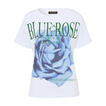 MARGITTES - T-SHIRT - BLUE A ROSE - WIT