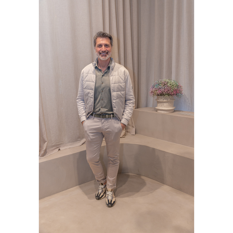 GENTILUOMO - VEST - CARDIGAN ZIP - SAND