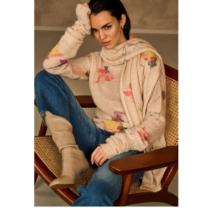 DUE AMANTI - PULL - REWS PULLOVER - PAINTED FLOWERS