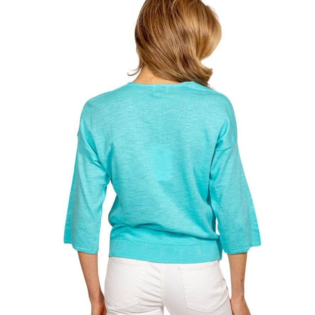DUE AMANTI - PULL - FLORALI - PULLOVER V NECK - TIFFANY