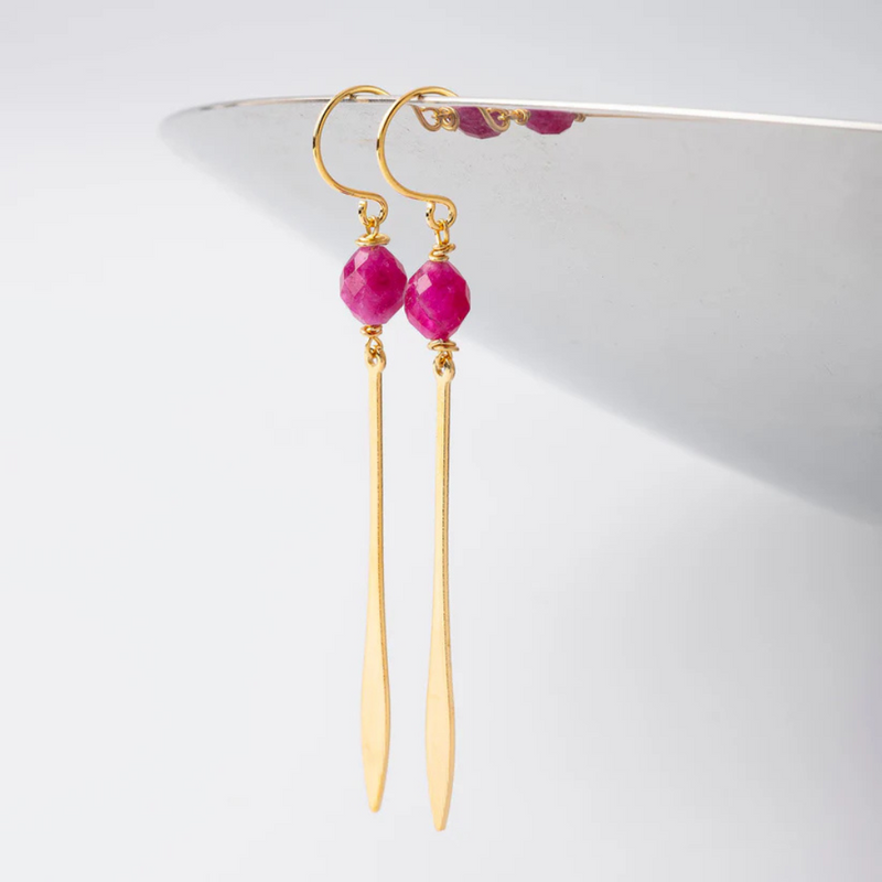 MURIELLE PERROTTI - OORBELLEN - KAYAK - GOUD FUCHSIA