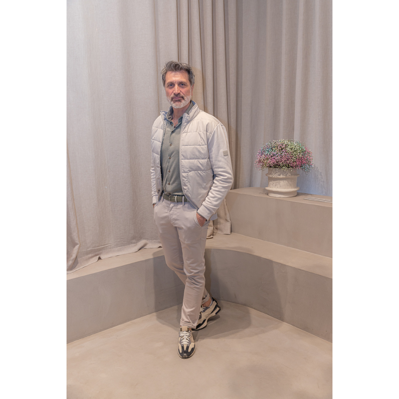 GENTILUOMO - VEST - CARDIGAN ZIP - SAND