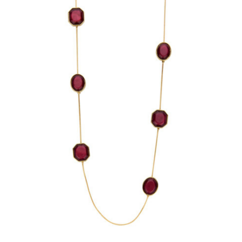 LES CORDES - KETTING - KOLLILANG HALSKETTING - AUBERGINE