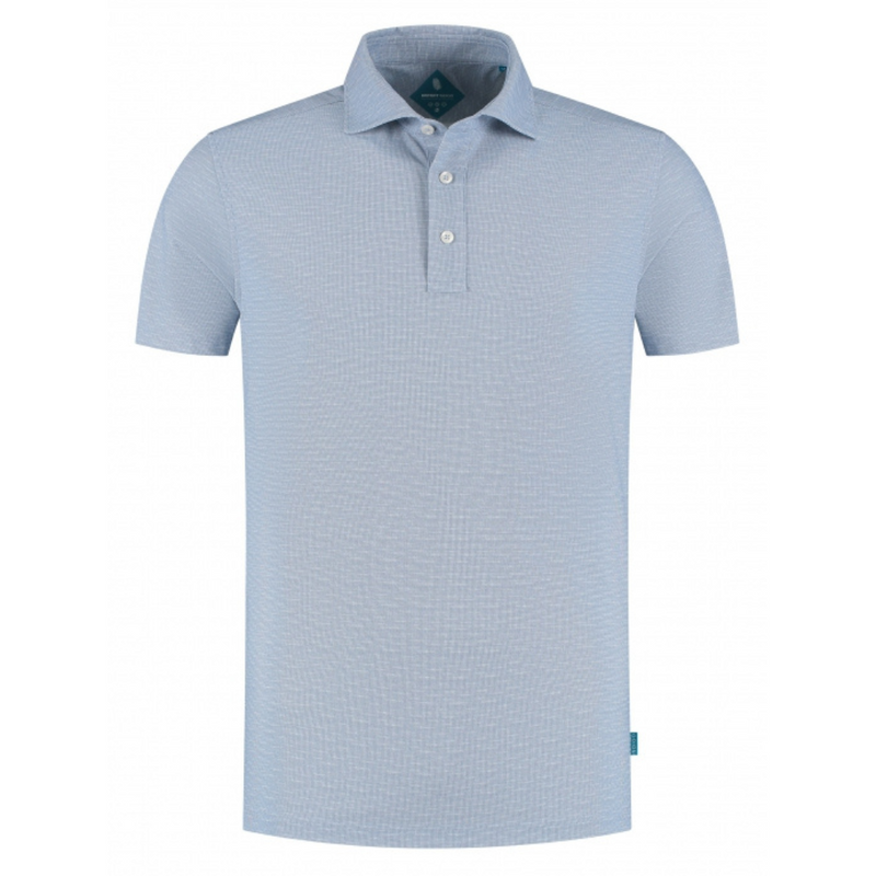 DISTRICT INDIGO - POLO - PIQUE PERFORMANCE POLO - LICHT BLAUW 018