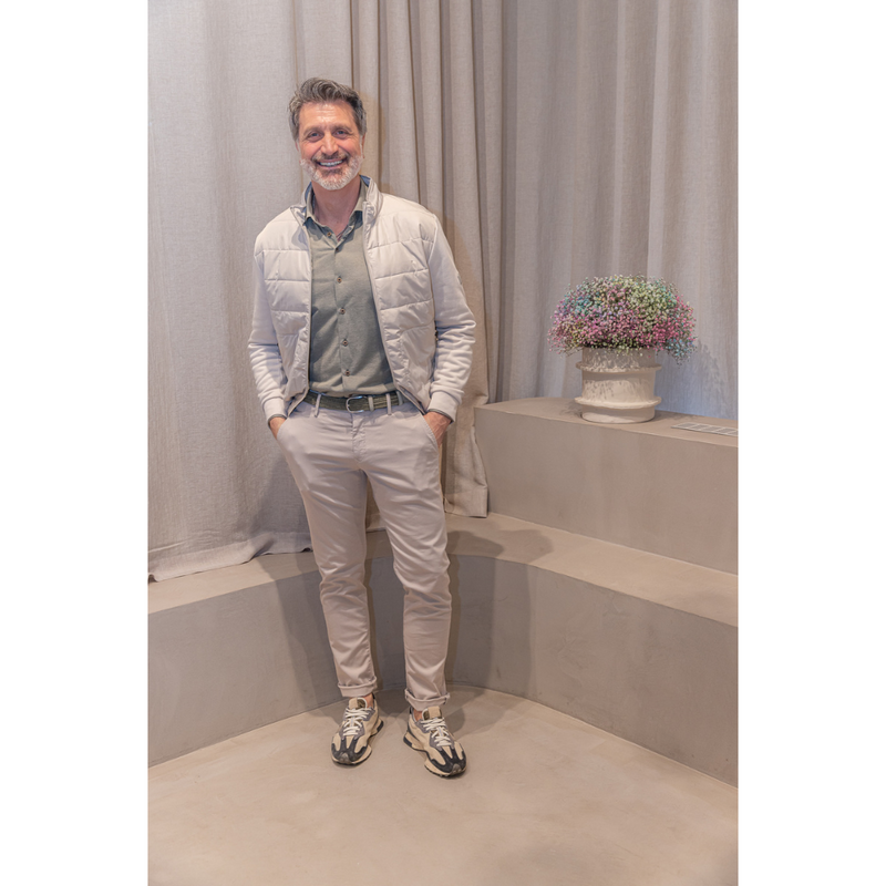 GENTILUOMO - VEST - CARDIGAN ZIP - SAND
