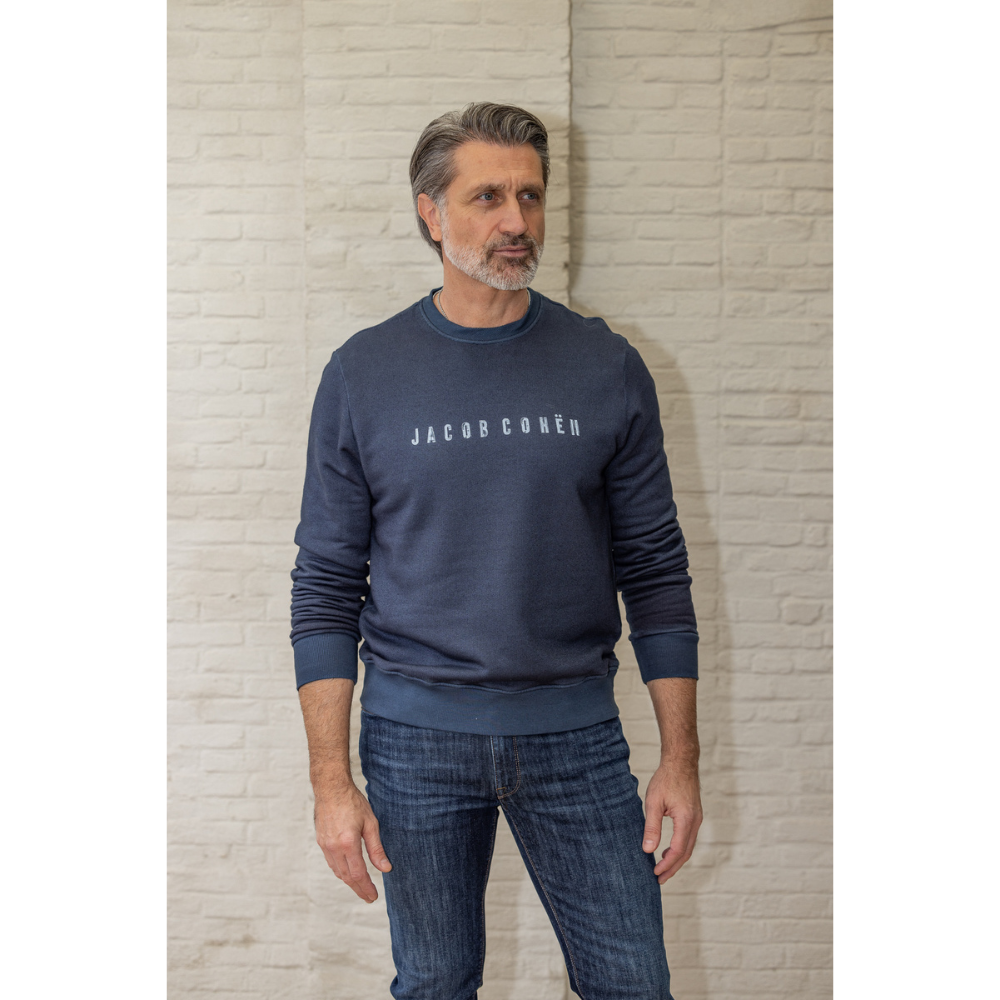 JACOB COHËN - SWEATER - FELPA GIROCOLLO - NAVY BLUE