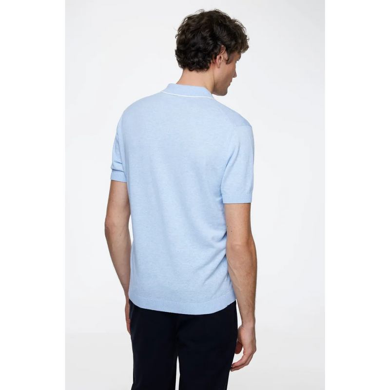 GENTILUOMO - POLO - POLO NO BUTTONS SS - LIGHT BLUE