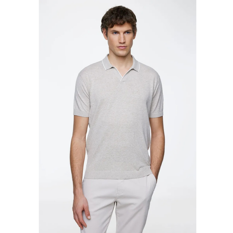 GENTILUOMO - POLO - POLO NO BUTTONS SS - SAND