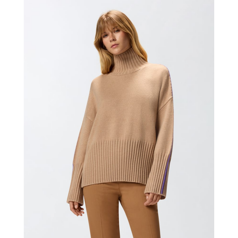 PINKO - PULL - BARBADOS MAGLIA - CAMEL/PURPLE