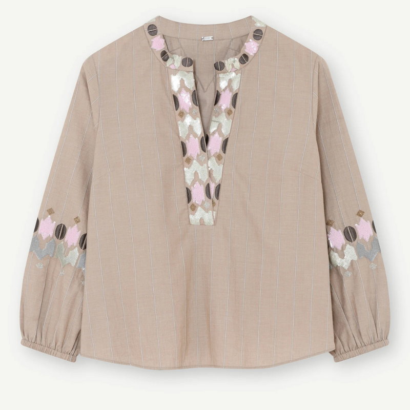 GUSTAV - BLOES - CARMEN BLOUSE - MOCHA