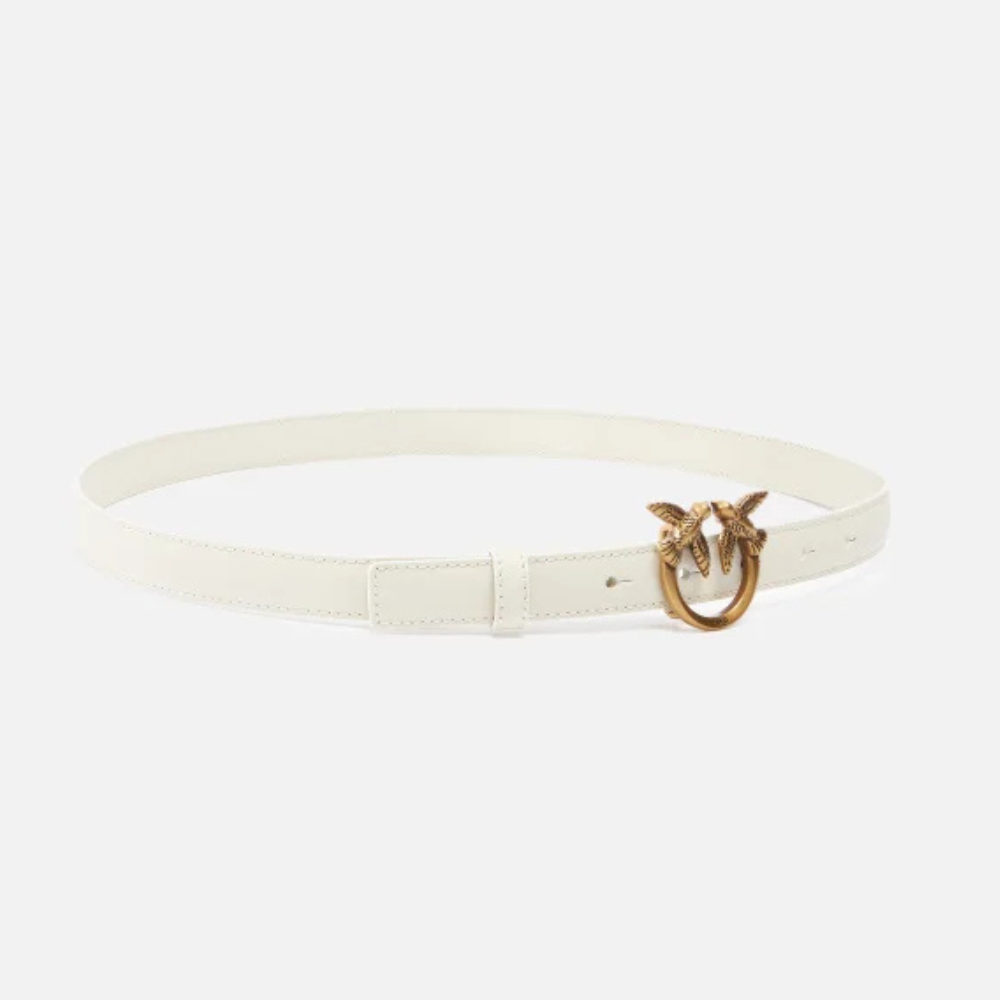 PINKO - RIEM - LOVE BERRY H2 BELT.LOW VITELLO SETA - WHITE