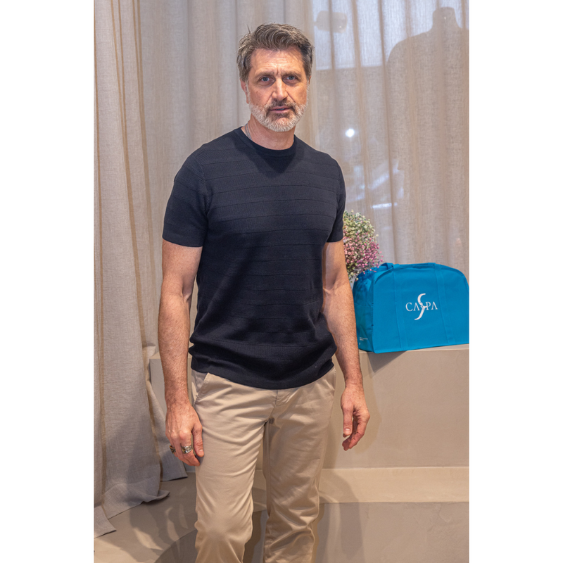 GENTILUOMO - T-SHIRT - ROUND SS - NAVY